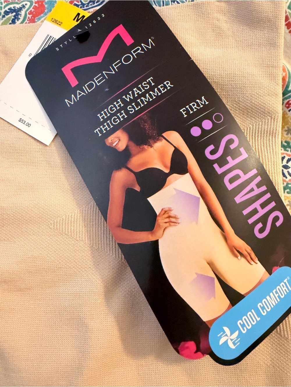 NWT M Maidenform Beige High Waist Thigh Slimmer Shapewear - Firm Control